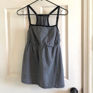 Black and gray striped nursing tank